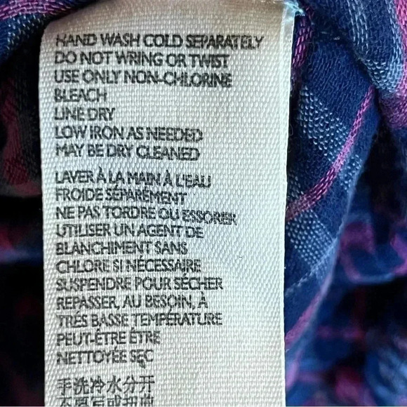 WOMEN'S PRE-WORN Medium‎ MUMU BLUE ELASTIC WAIST Flare and fringe bottom flannel - Picture 7 of 9